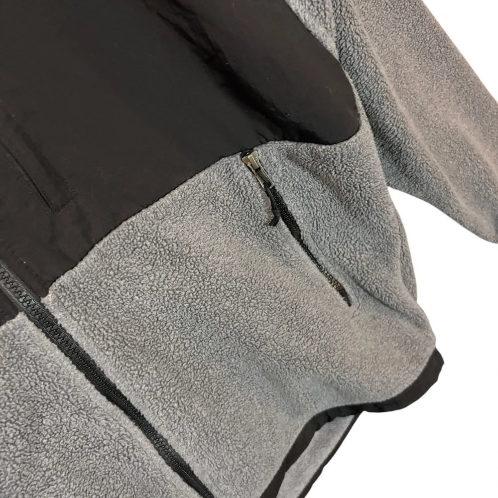 The North Face Mens Denali 2 Jacket M Black Gray Polartec Fleece Zip Up Gorpcore
